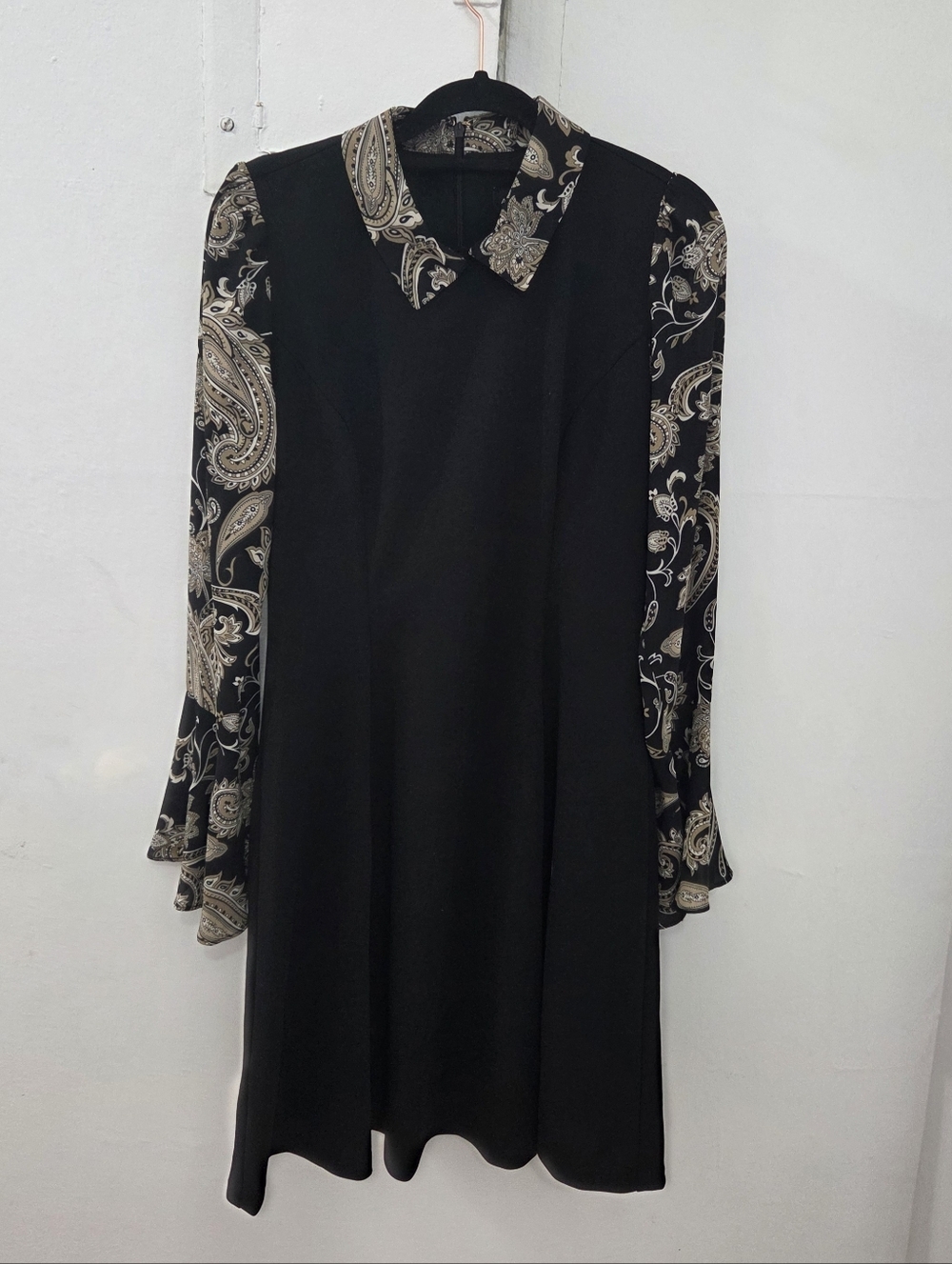 Andrew Marc Collared Paisley Shirt Dress